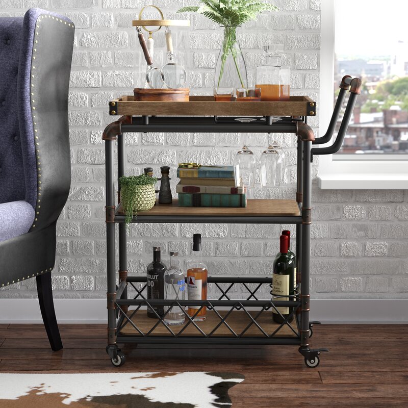 Trent Austin Design Oakfield Bar Cart Reviews Wayfair   Oakfield Bar Cart 